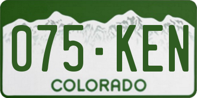 CO license plate 075KEN