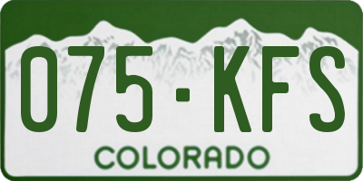 CO license plate 075KFS