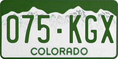 CO license plate 075KGX