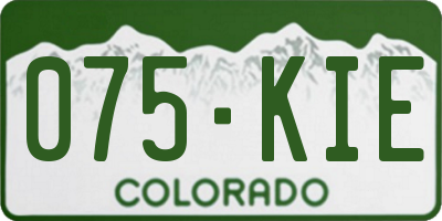 CO license plate 075KIE