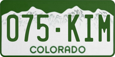 CO license plate 075KIM