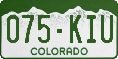 CO license plate 075KIU