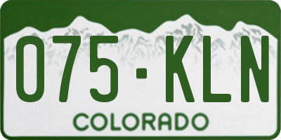 CO license plate 075KLN