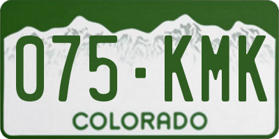CO license plate 075KMK