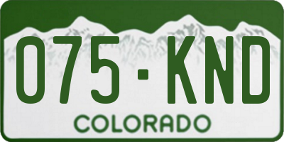 CO license plate 075KND