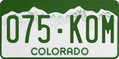 CO license plate 075KOM
