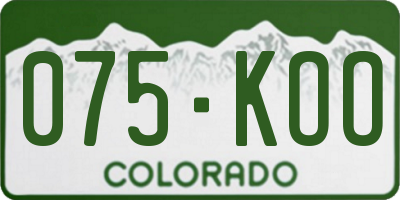 CO license plate 075KOO