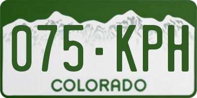 CO license plate 075KPH