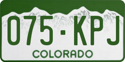 CO license plate 075KPJ