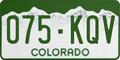 CO license plate 075KQV