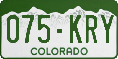 CO license plate 075KRY