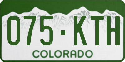 CO license plate 075KTH