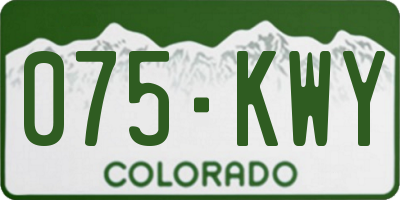 CO license plate 075KWY