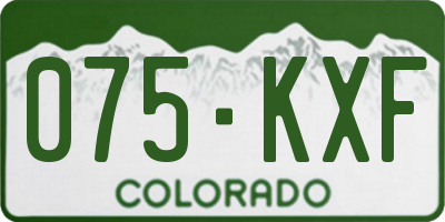 CO license plate 075KXF