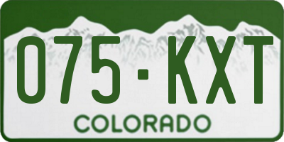 CO license plate 075KXT