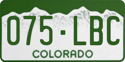 CO license plate 075LBC