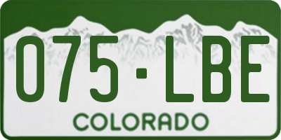 CO license plate 075LBE