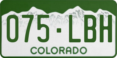 CO license plate 075LBH