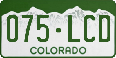 CO license plate 075LCD