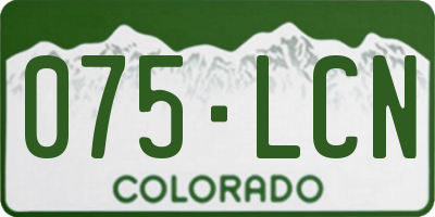 CO license plate 075LCN