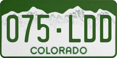 CO license plate 075LDD