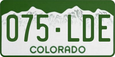 CO license plate 075LDE