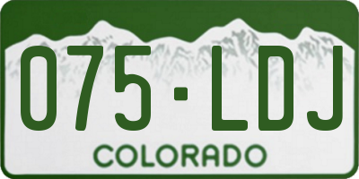 CO license plate 075LDJ