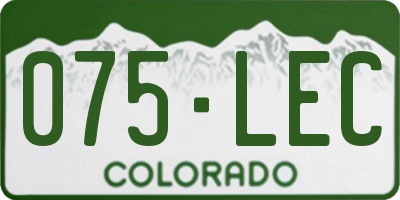 CO license plate 075LEC