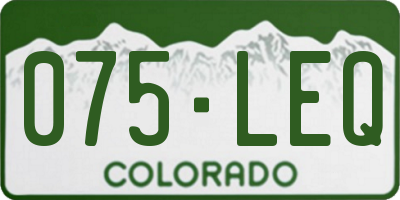 CO license plate 075LEQ