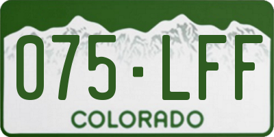 CO license plate 075LFF