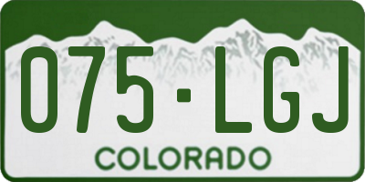 CO license plate 075LGJ