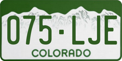 CO license plate 075LJE