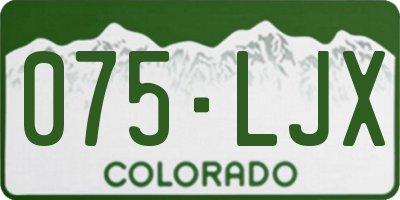 CO license plate 075LJX