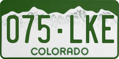 CO license plate 075LKE