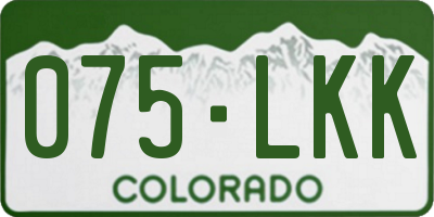 CO license plate 075LKK