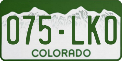 CO license plate 075LKO