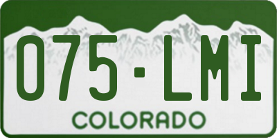 CO license plate 075LMI
