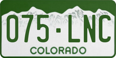 CO license plate 075LNC