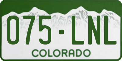 CO license plate 075LNL