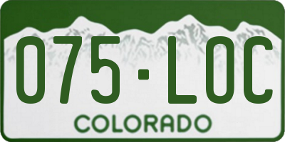 CO license plate 075LOC