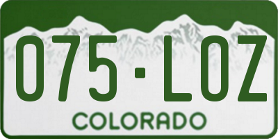 CO license plate 075LOZ