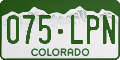 CO license plate 075LPN