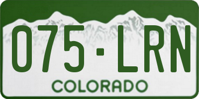 CO license plate 075LRN