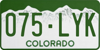 CO license plate 075LYK
