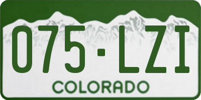 CO license plate 075LZI