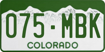 CO license plate 075MBK