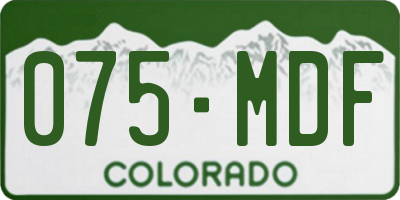 CO license plate 075MDF