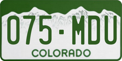 CO license plate 075MDU