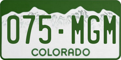 CO license plate 075MGM