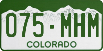 CO license plate 075MHM